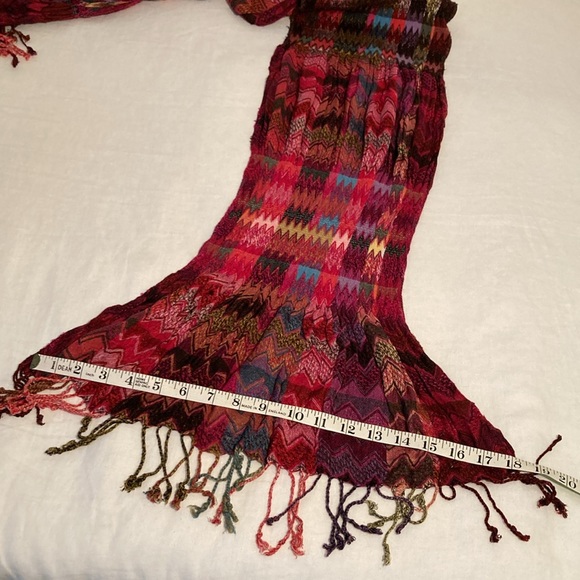 Scarf zigzag chevron 100% rayon boho multi color - Picture 10 of 16